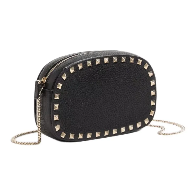 Valentino Cow Leather Shoulder Bag Mini Women's Black-2