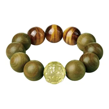 Yi Mingju Green Sandalwood Bracelets Men's