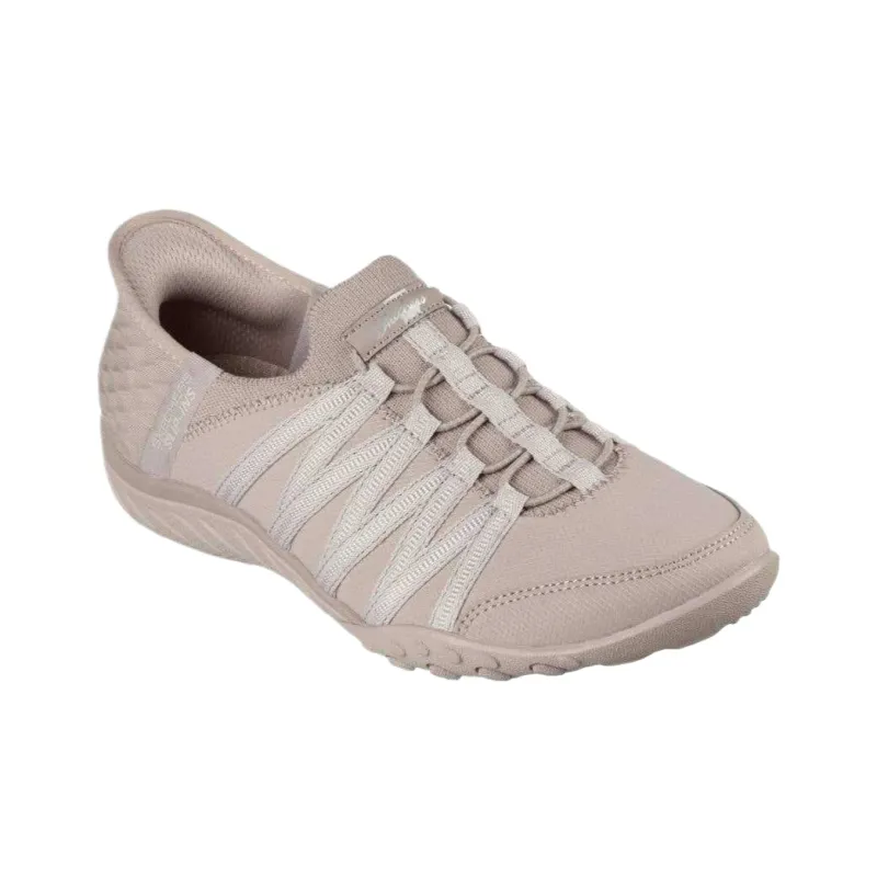 Skechers Breathe Easy Shock Absorbers Low Top Casual Shoes Women's Taupe-3