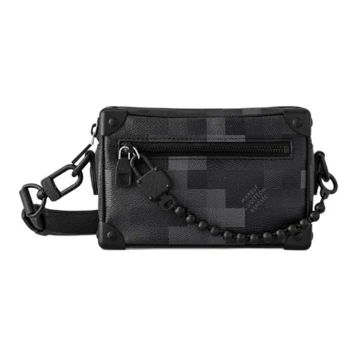 LOUIS VUITTON DAMOFLAGE Textured Leather Wallet Trumpets Men's Black