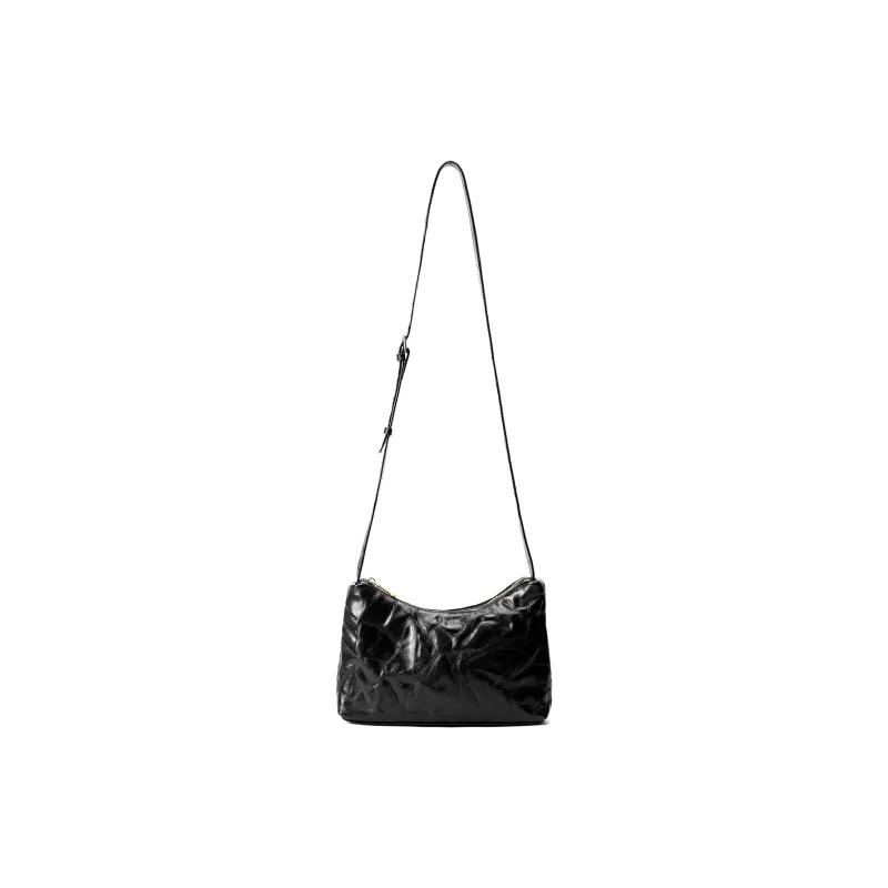 AQUASCUTUM Cow Leather Shoulder Bag Women's Black-1