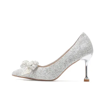 Take The Qin Slim Heel High Heels Women's Silver