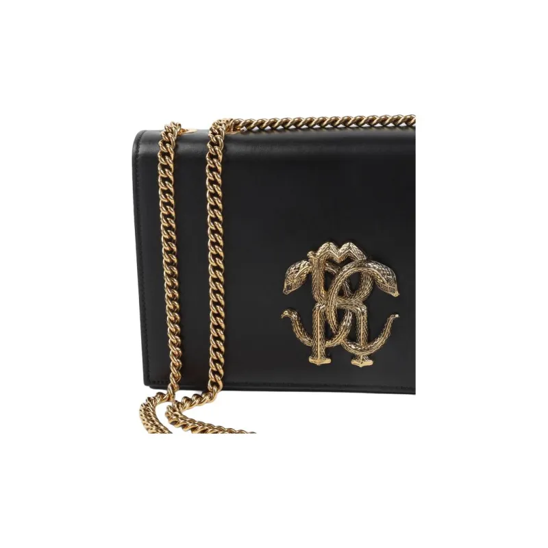 Roberto Cavalli Leather Shoulder Bag Women's Black-3