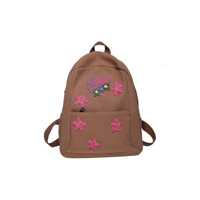 WICKBUEN Canvas Backpack Women's White/Brown-6