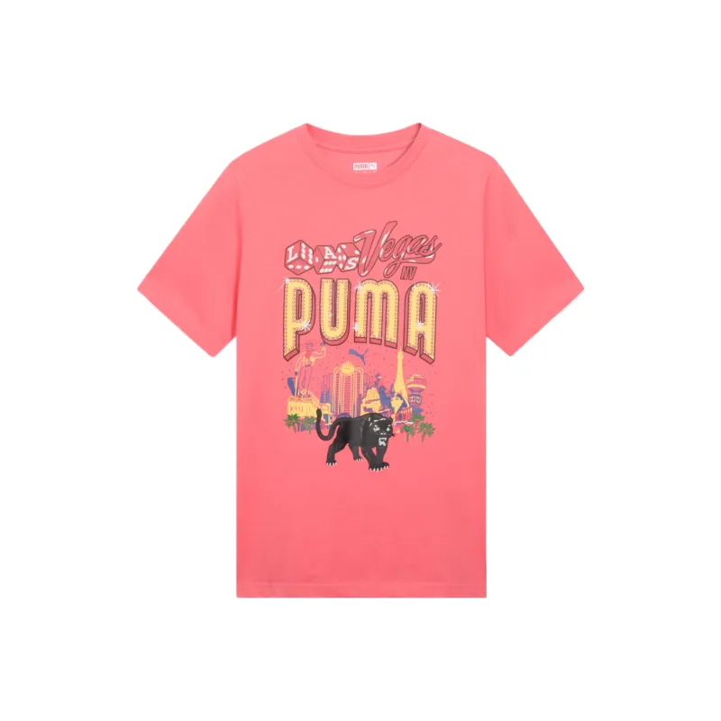 PUMA Graphic T Shirt Men's Peach Pink-0