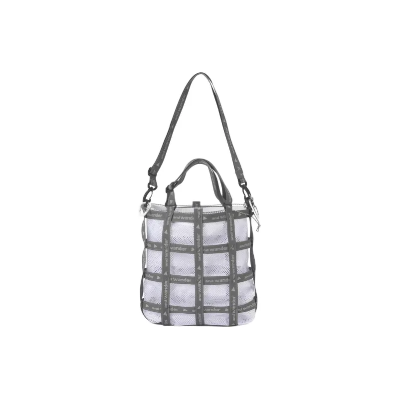 And Wander Polyester Tote Bag, Shopping Bag, Shoulder Bag, Crossbody Bag, Handbag Unisex Gray-0