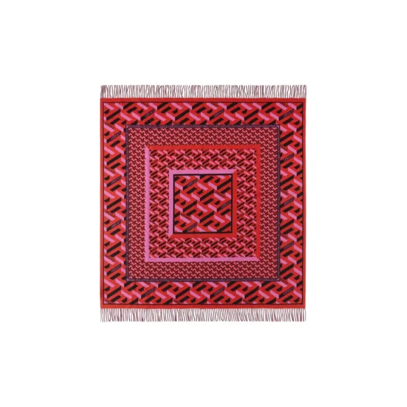 VERSACE Wool, Cashmere Knit Scarves Men's Red-0