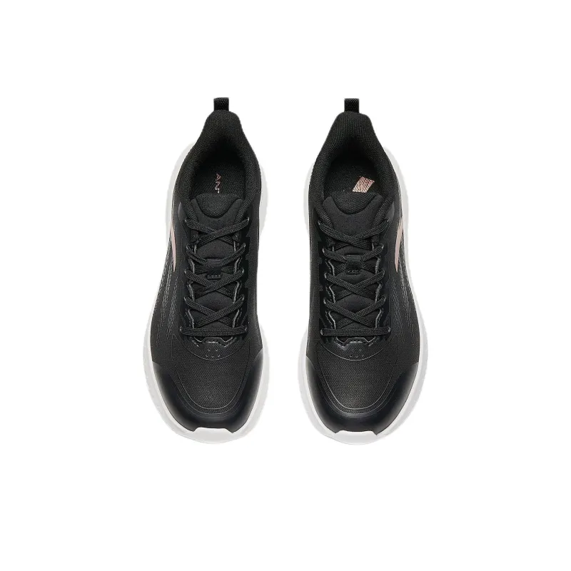 Anta Anti Slip Wear Resistant Low Top Casual Running Shoes Women's Black-3