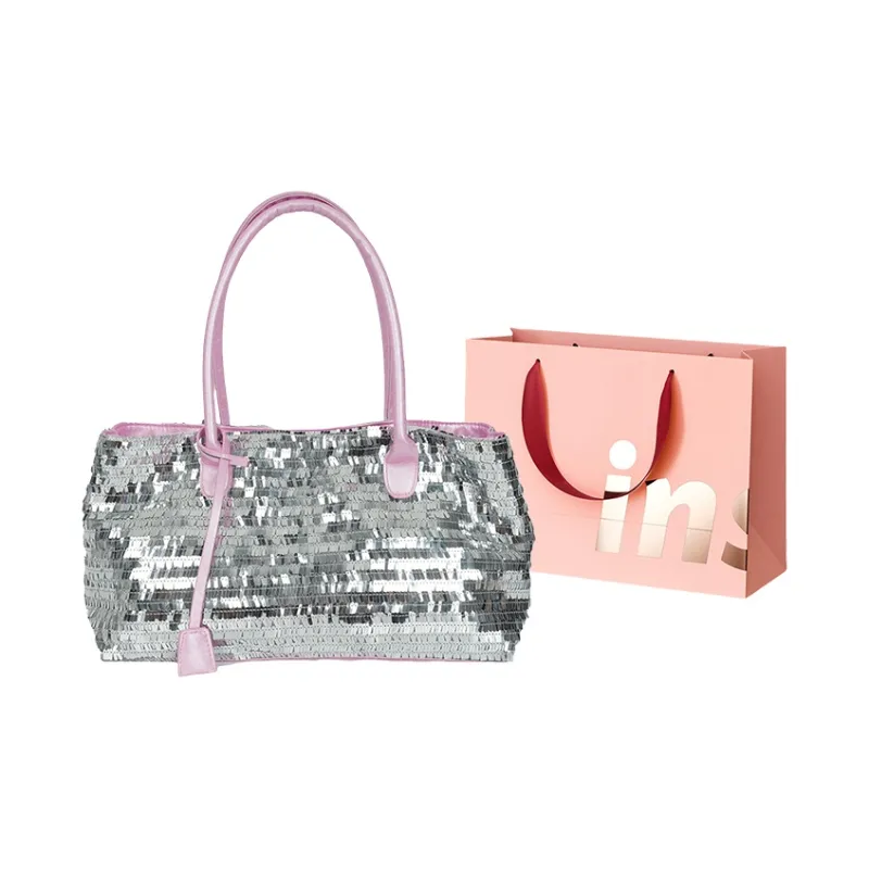 WHEELY BABY+ PU Tote Bag, Shoulder Bag Women's Silver/Green/Black/Pink-13