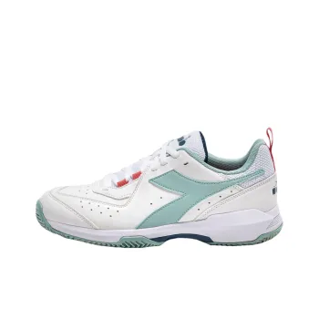 Diadora Anti Slip Wear Resistant Low Top Tennis Shoes Women's White