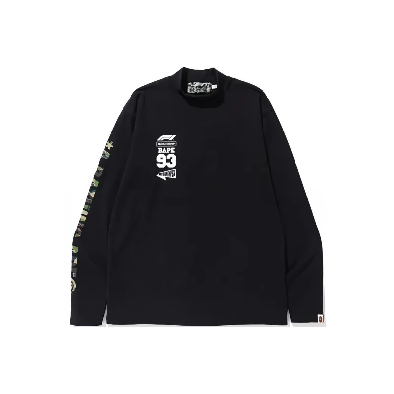 Bape X F1 Mock Neck Long Sleeve Tee-0