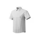 [Short-Sleeved Stripes Shirt]Gray and White Stripes (Geometric Red Beans Logo on Chest)