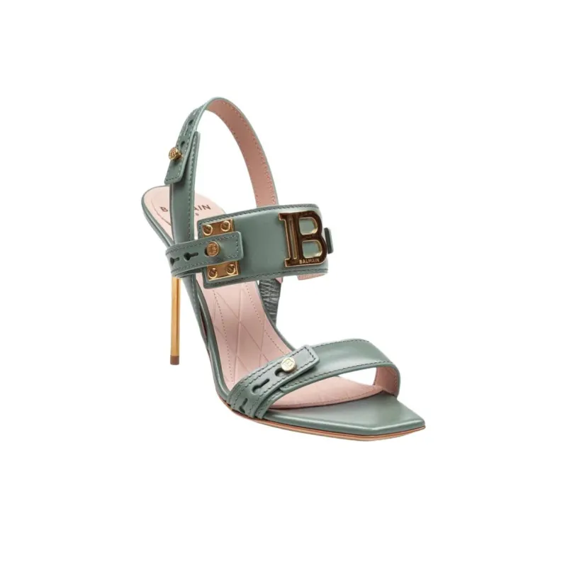 BALMAIN One Strap Sandals 10.5cm Women's Green-2