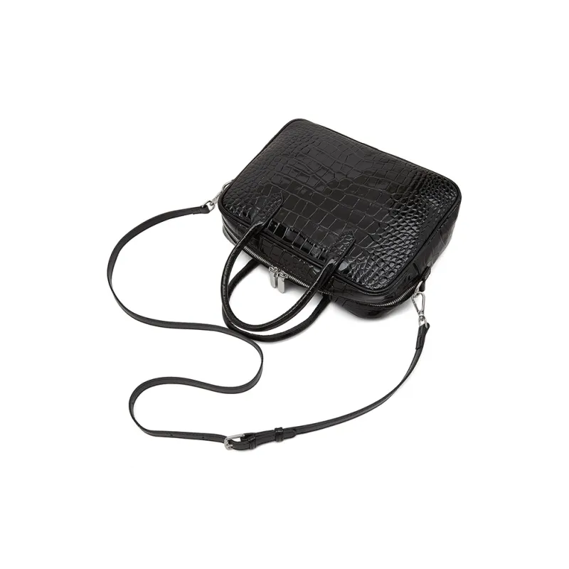 Old Man's Head Cow Leather Handbag Regular Women's Black/Red/Brown-5