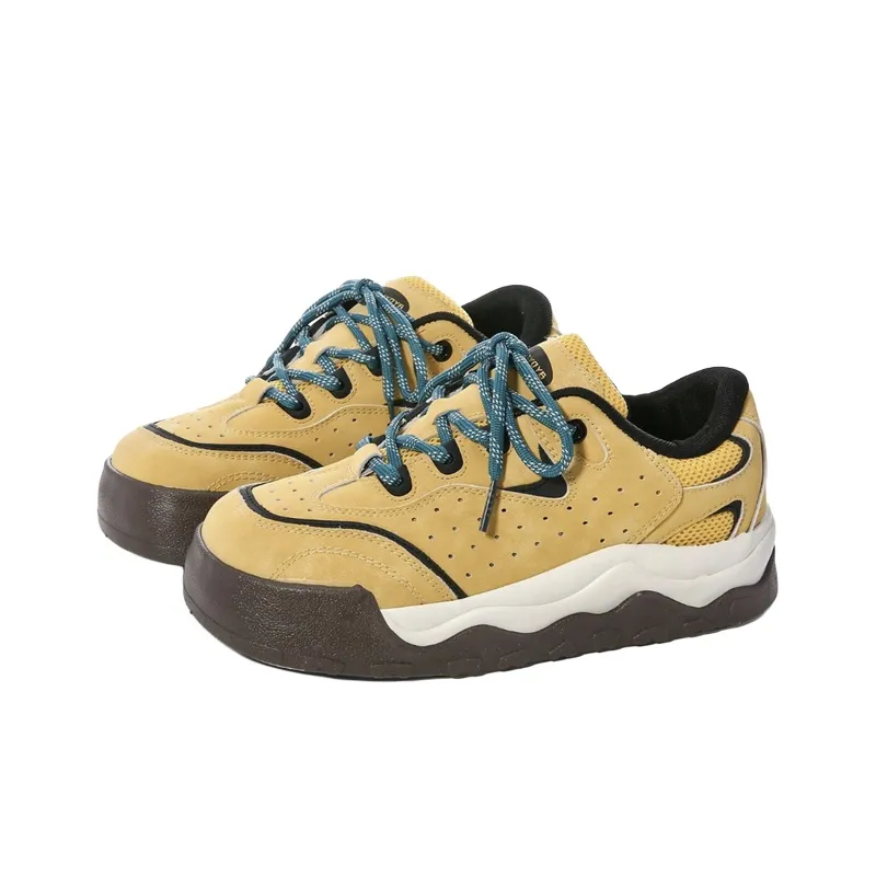 The New Age Family Low Top Skateboard Shoes Women's Yellow-1