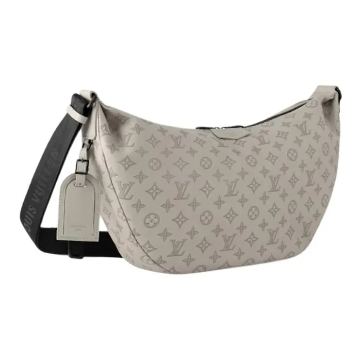 LOUIS VUITTON HAMAC Monogram Shadow Embossed Cow Leather Shoulder Bag Large Size Women's Dark Color-1