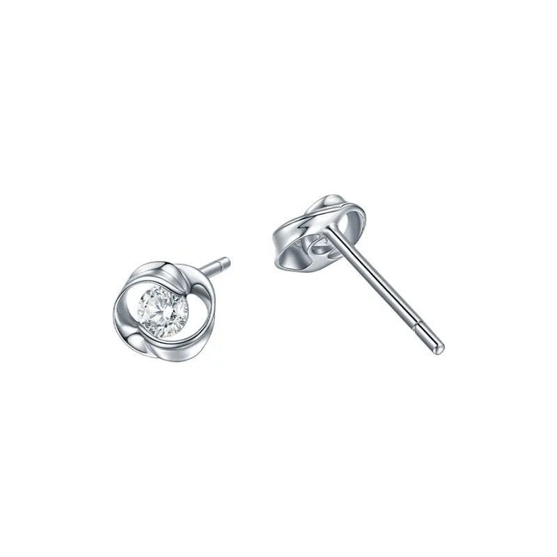 Wylyp 999 Fine Silver Stud Earrings Women's-1