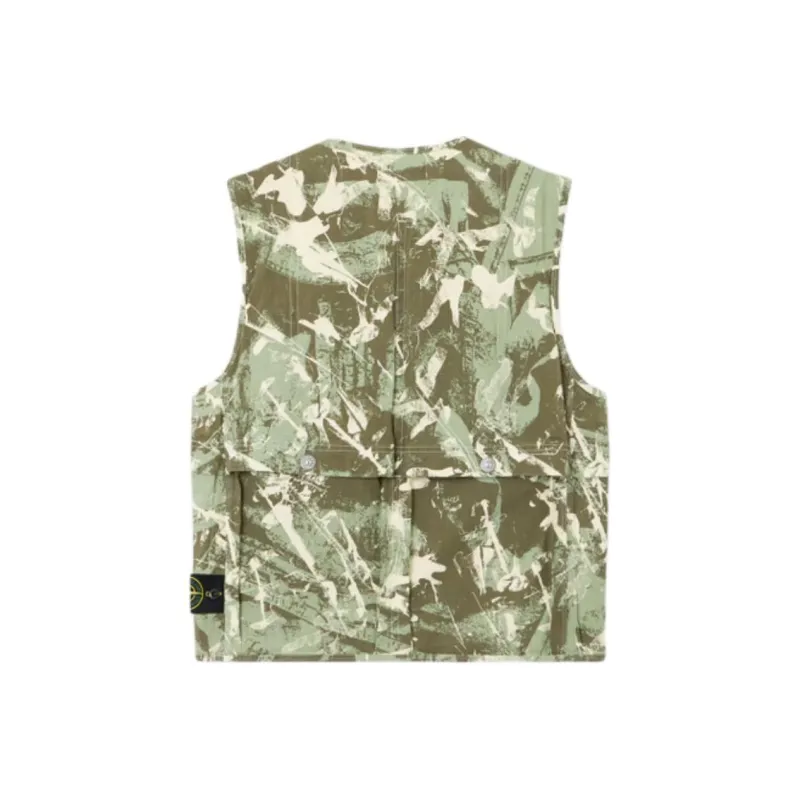 STONE ISLAND Vests Men Army Green-1