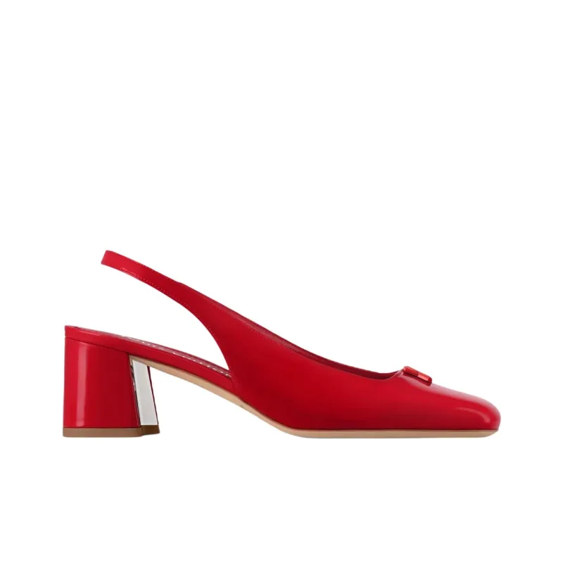 LOUIS VUITTON Swing Chunky Heel High Heels 5.5cm Women's Red-1