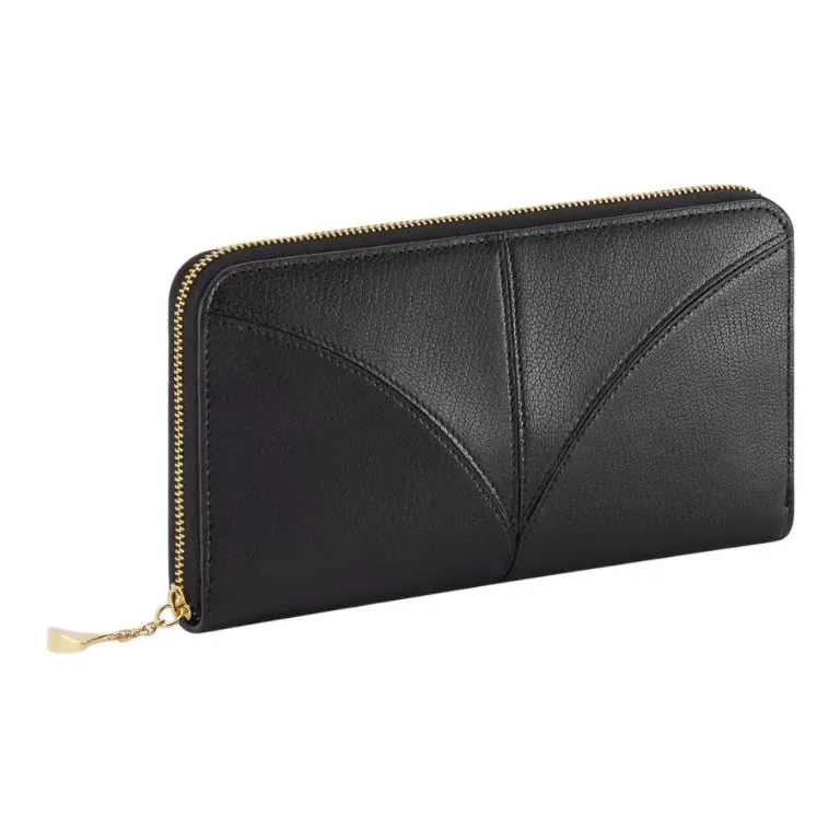BVLGARI Goatskin Wallet Tubas Women's Black-0