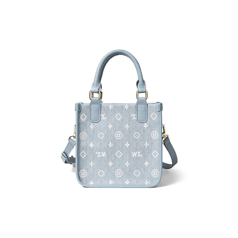 Teenmix PVC Crossbody Bag Small Square Bag Shoulder Bag Handbag Regular Women's Coffee/Ecru/Sky Blue-15