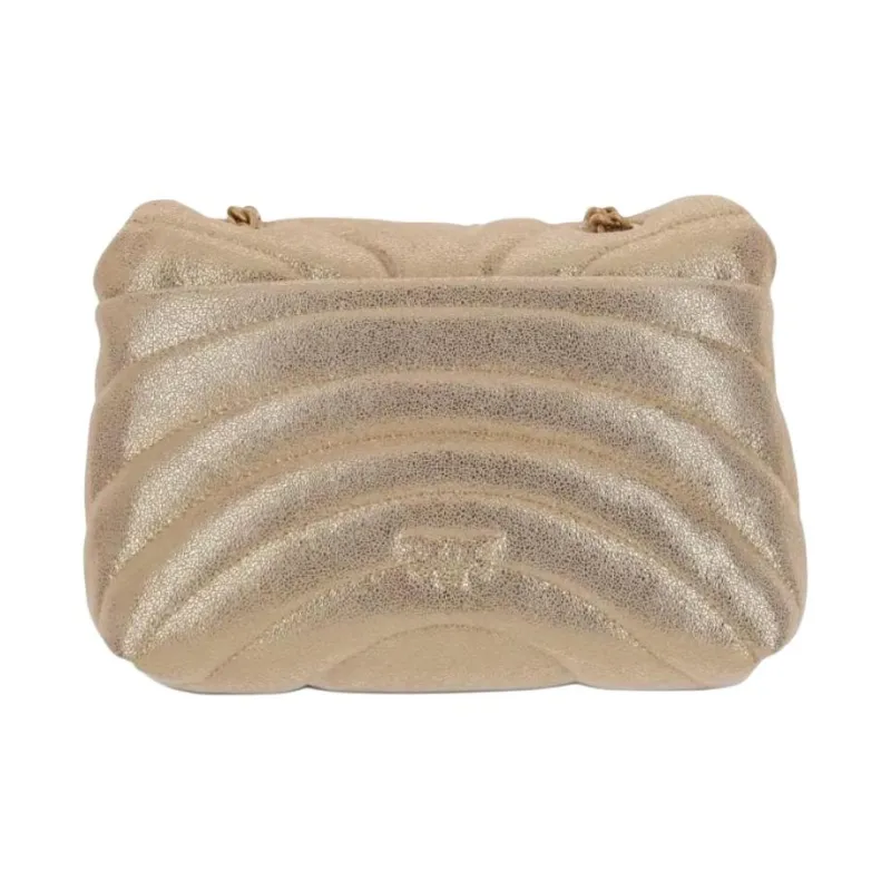 PINKO LOVE Collection Puff Calfskin Shoulder Bag Women's Gold-2