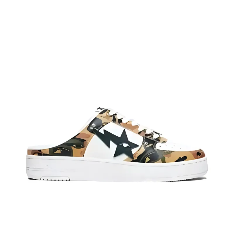 KidSuper x A BATHING APE Abrasion Resistant Closed Toe Slippers Unisex White Green-1