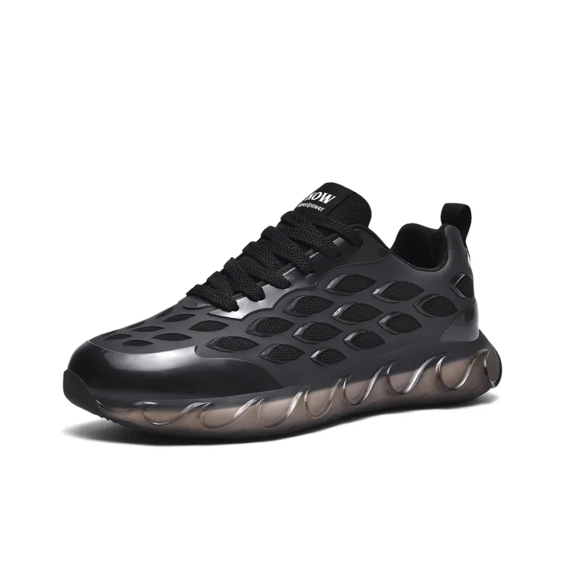 Comanier Shock Absorbing, Non Slip, Wear Resistant, Breathable And Lightweight Low Top Casual Shoes Men's Black-1