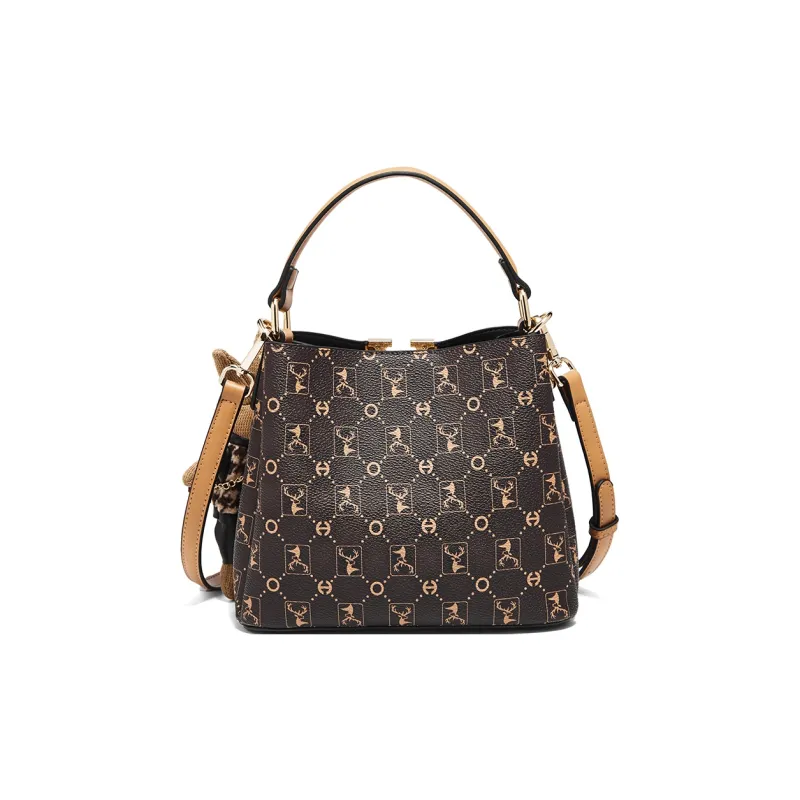 FOXER Synthetic Leather Handbag Women's Coffee-4