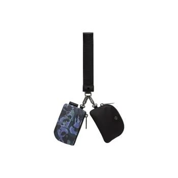 Lululemon Polyester Coin Purse Unisex Black With Camouflage