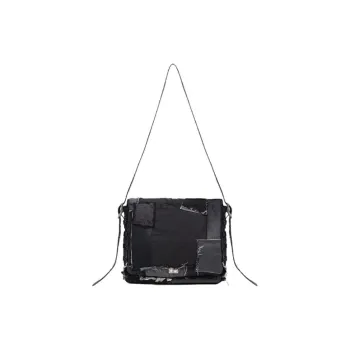 Emotional World Cotton Shoulder Bag, Crossbody Bag Medium Size Unisex Black