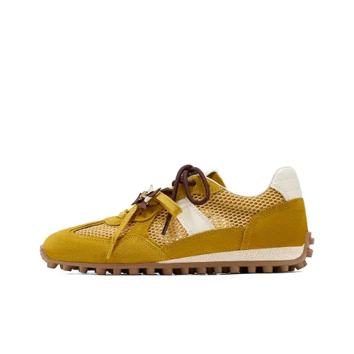 GG CC Shock Absorbers With Slip Resistant And Abrasion Resistant Properties Low Top Casual Shoes Women's Ginger Yellow