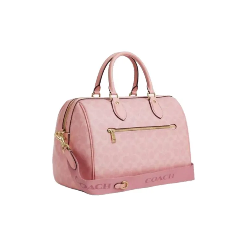 COACH Rowan Signature Coated Canvas Shoulder Bag, Crossbody Bag, Handbag Tubas Women's Pink-1