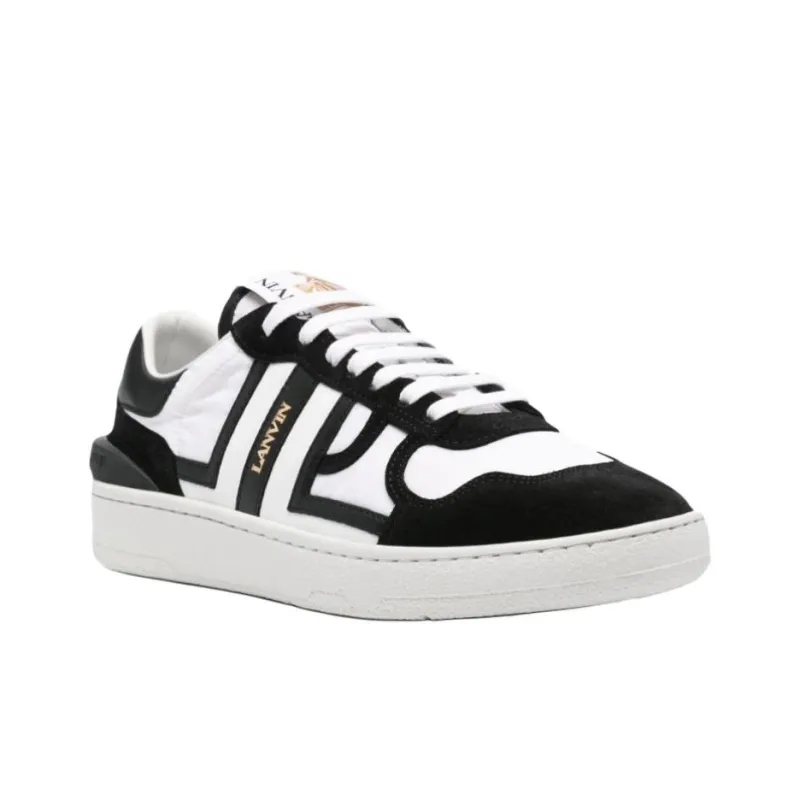 Lanvin Low Top Skateboard Shoes Women's Black White-2