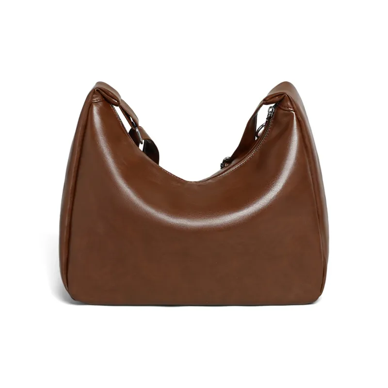 C°BANNER Synthetic Leather Shoulder Bag Medium Size Women's White/Brown-8