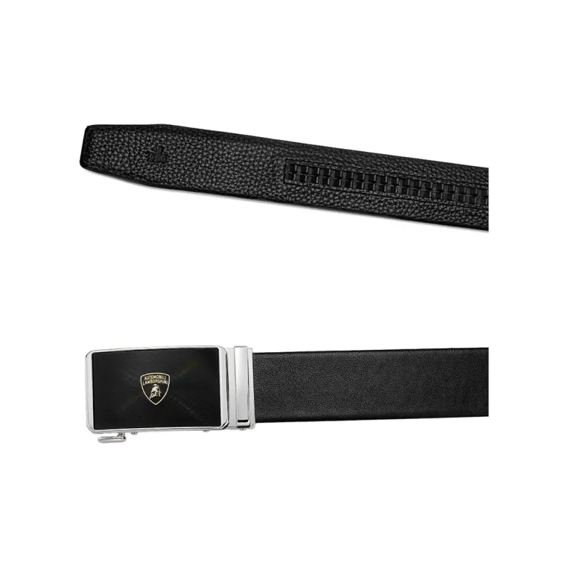 Automobili Lamborghini Cow Leather Belt, Fashion Casual, Premium Belt Men's Black Width 3.4cm Gift Box Set-10