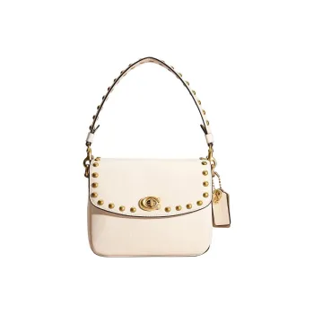 COACH Cassie Leather Shoulder Bag, Crossbody Bag, Handbag Trumpets Women's Ecru