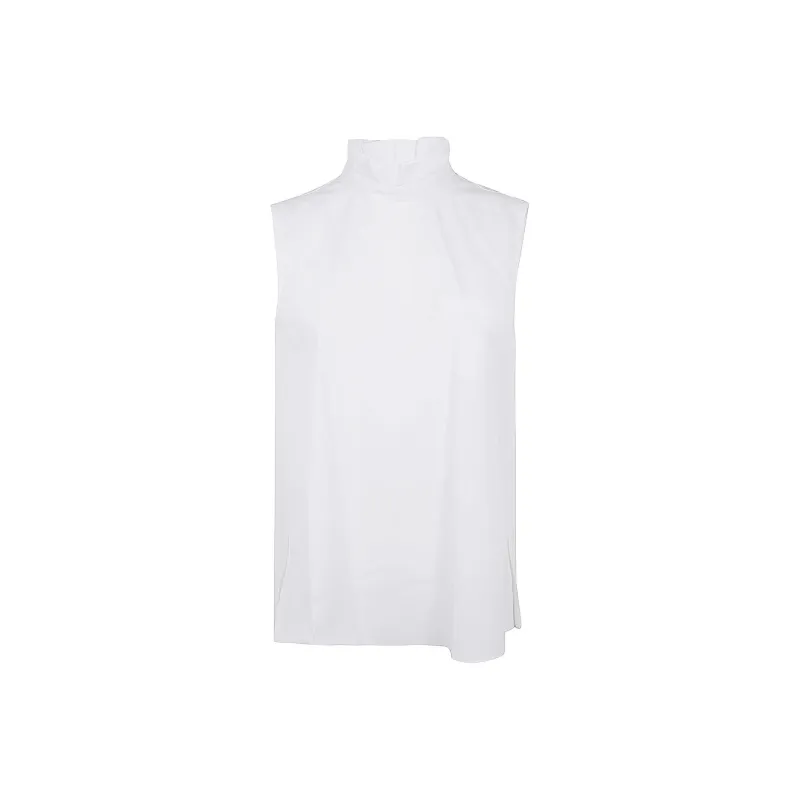 Sacai Rear button Mock neck Blouse-0