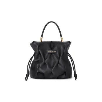 CNOLES Synthetic Leather Shoulder Bag, Crossbody Bag, Handbag Regular Women's Phantom Black Bird's Nest