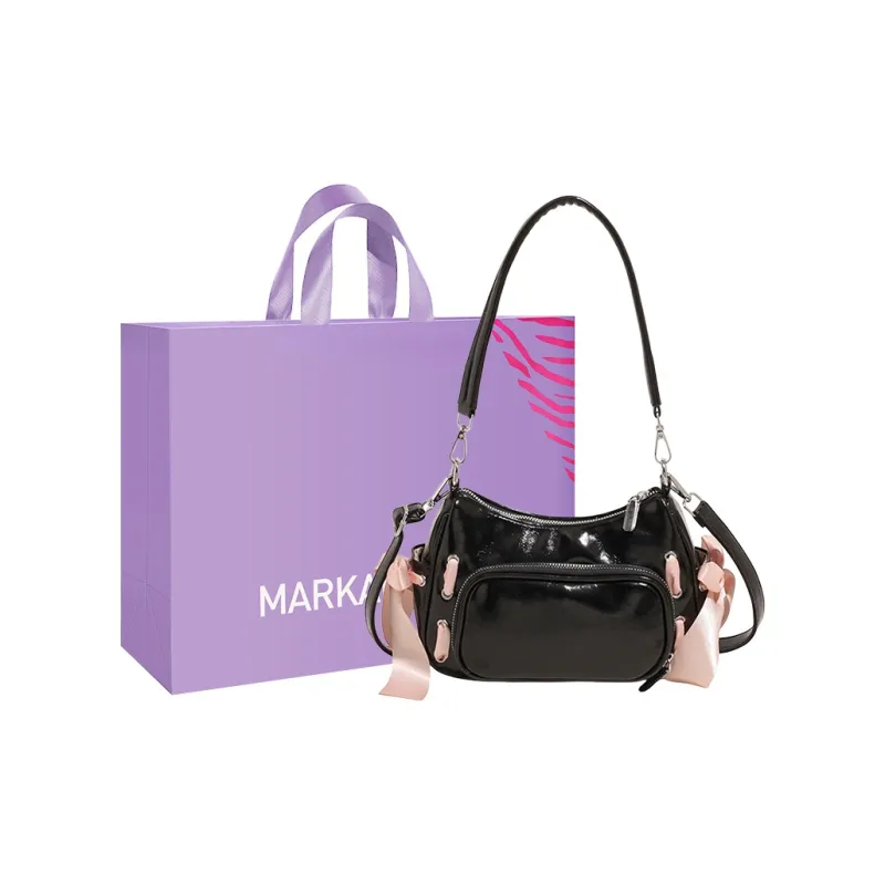 MARKANGARO PU Portable Underarm Shoulder Bag Women's Blue/Purple/Pink/Black/White-28