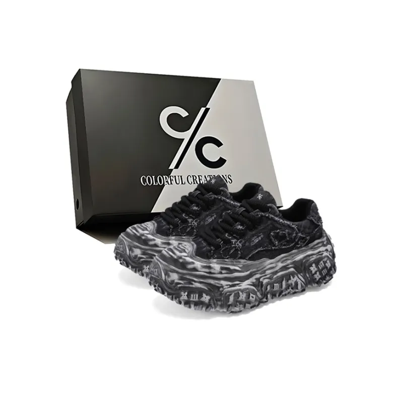 Colorful Creations Slip Resistant, Abrasion Resistant, Breathable, Height Increasing Low Top Chunky Sneakers Men's Box-4