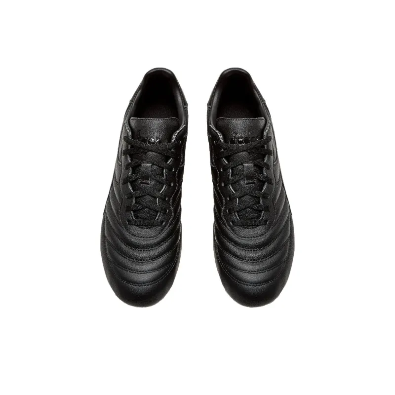 Diadora FG Firm Ground Anti Slip Wear Resistant Soccer Shoes Men's Black-2