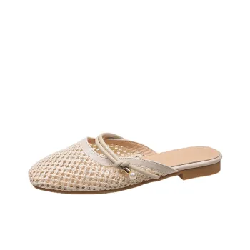 WUJI Slip Resistant Quick Dry Closed Toe Slippers Women's Apricot