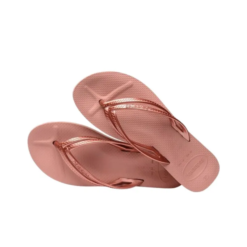 Havaianas Wedges Rubber Sole Abrasion Resistant Flip Flops Women's Pink-4