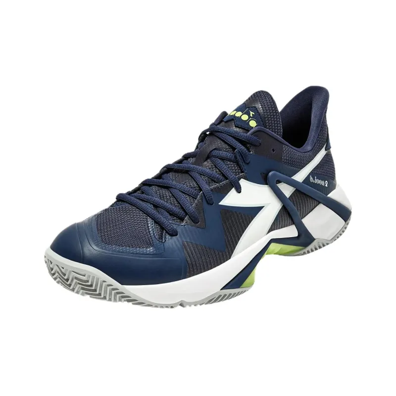 Diadora Anti Slip Wear Resistant Low Top Tennis Shoes Men's Dark Blue-2