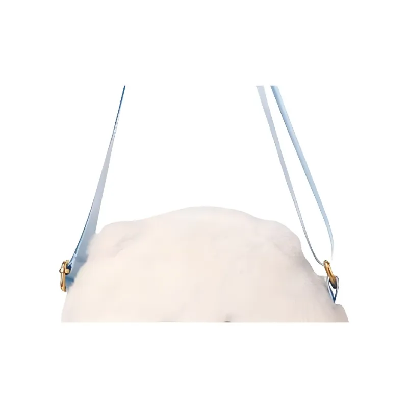 MINISO Plush Crossbody Bag Regular Women's White-2