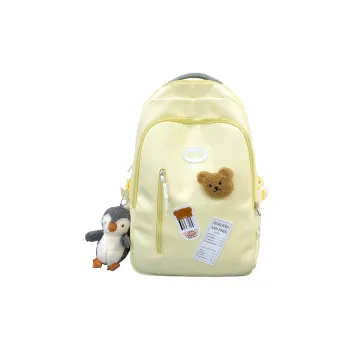 BUBM Nylon Backpack Unisex Black/Yellow/Blue/Pink