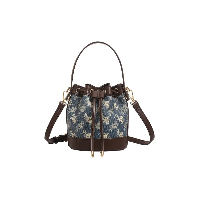 H YXIANG PVC Bucket Bag, Shoulder Bag, Crossbody Bag, Handbag Women's Blue-0