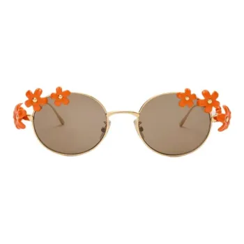LOEWE Metal Oval Sunglasses Women's Gold