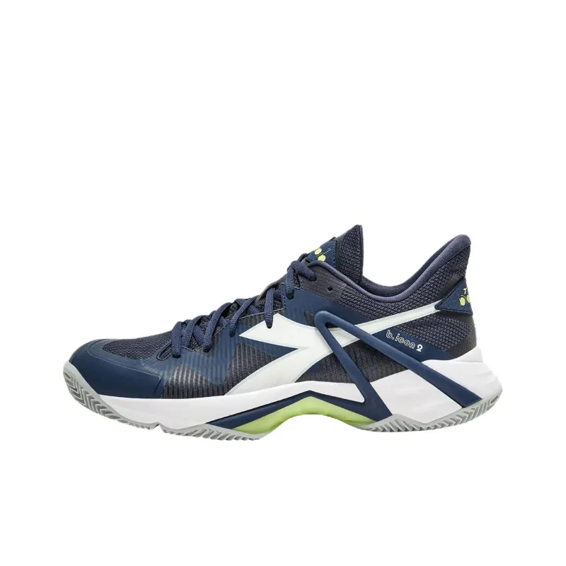 Diadora Anti Slip Wear Resistant Low Top Tennis Shoes Men's Dark Blue-0